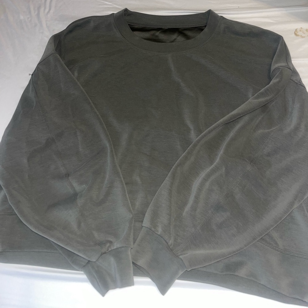 lululemon softstreme sweatshirt- grey sage cropped oversized